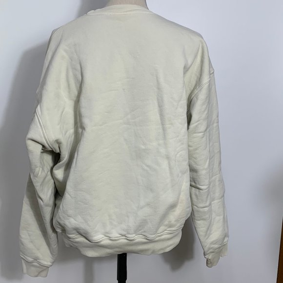 Set Active Beige Heavy Crewneck Sweatshirt Size Small - Picture 9 of 10